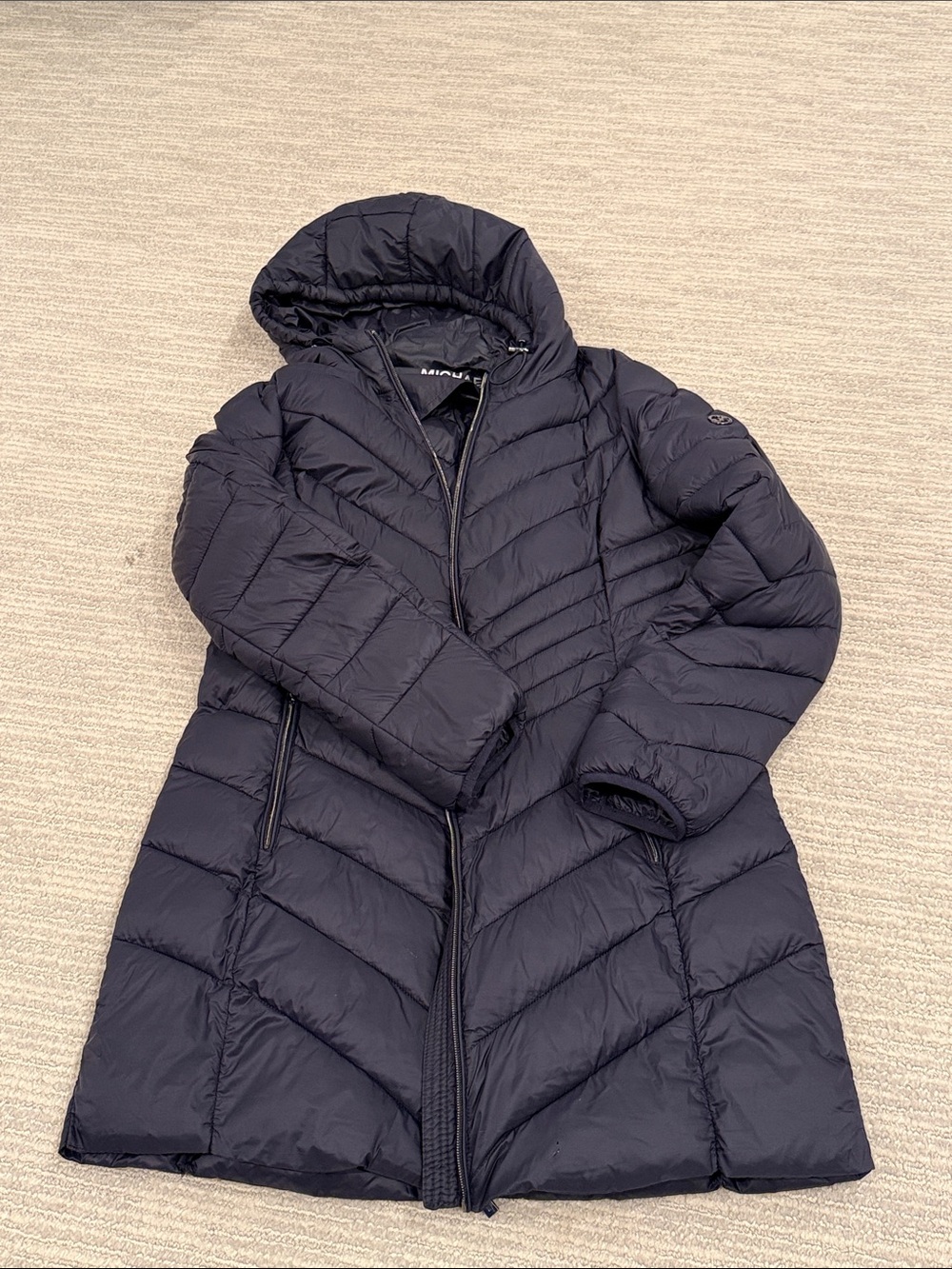 MICHAEL Michael Kors Navy Hooded Packable Quilted Puffer Coat